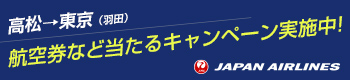 高松→東京航空券など当たるキャンペーン実施中！